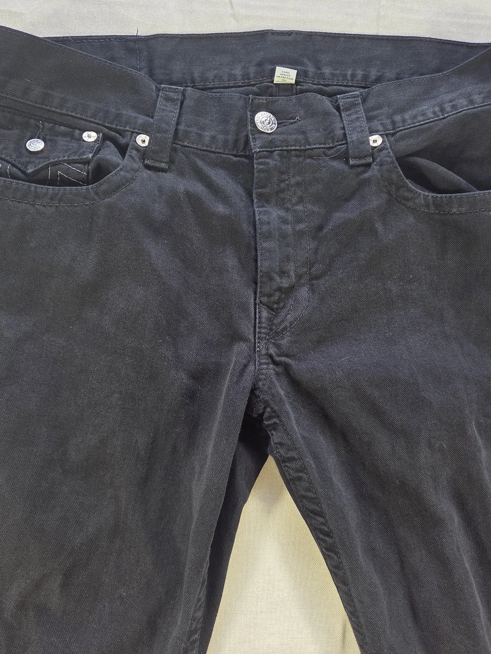 True Religion Ricky Straight Black Jeans Men’s 36x34 Flap Pocket Y2K